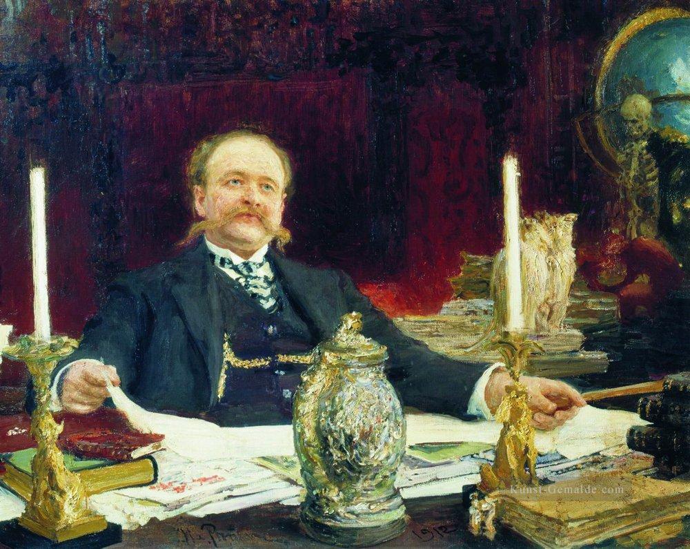 Porträt von wilhelm von Bitner 1912 Ilja Repin Ölgemälde